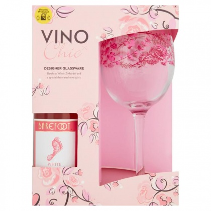 Barefoot White Zinfandel, Vino Chic Glass Gift Set